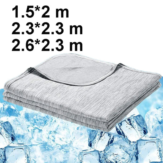 Cooling Blanket Sleeper Summer Blankets Lightweight Breathable Comforter Bed Sofa Travel Camping Hotel Two-Side Blanket Grey