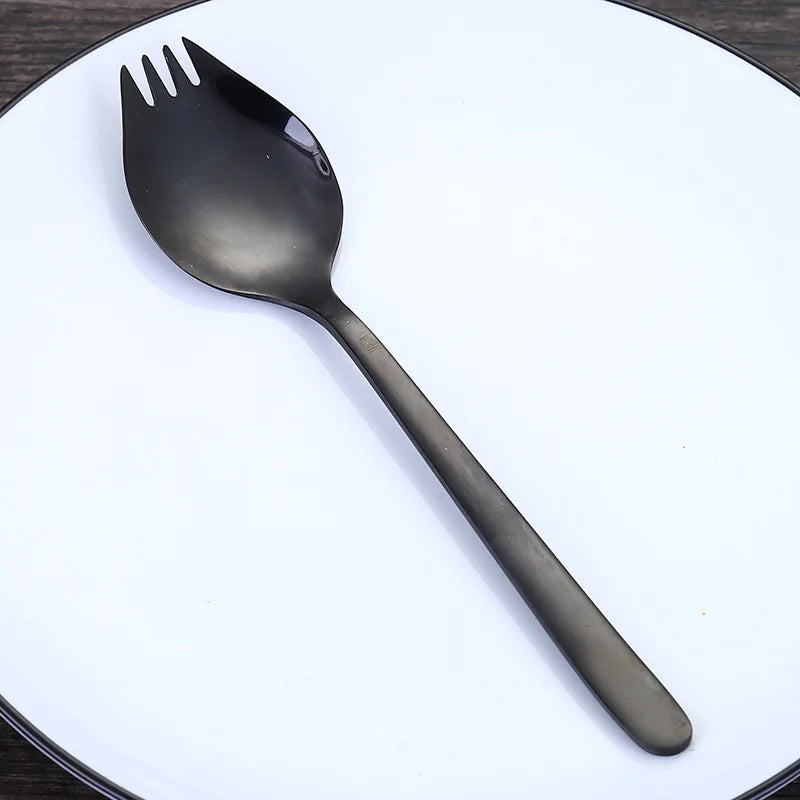 304 Stainless Steel Salad Spoon Fork Spoon Set Spoon Gift Fork Fruit Fork Soup Spoon Western Food Fork Spoon Children's Spoon