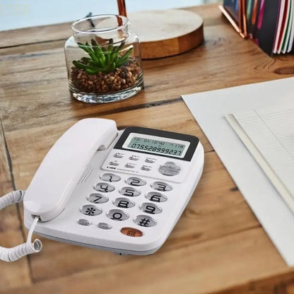 U75B C168 Office Telephone Hotel Fixed Line Phone No Need Battery Double Interfaces Corded Telephone 24 Selectable Ringtones