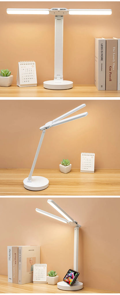 LED Desk Lamp 3 Levels Dimmable Touch Night Light USB Rechargeable Eye Protection Foldable Table Lamp For Bedroom Bedside Readin