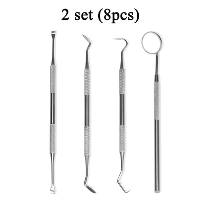 4 pcs Dental Hygiene Tool Kit Instruments Dentist Tartar Scraper Scaler Calculus Plaque Remover Teeth Cleaning Oral Care Tool
