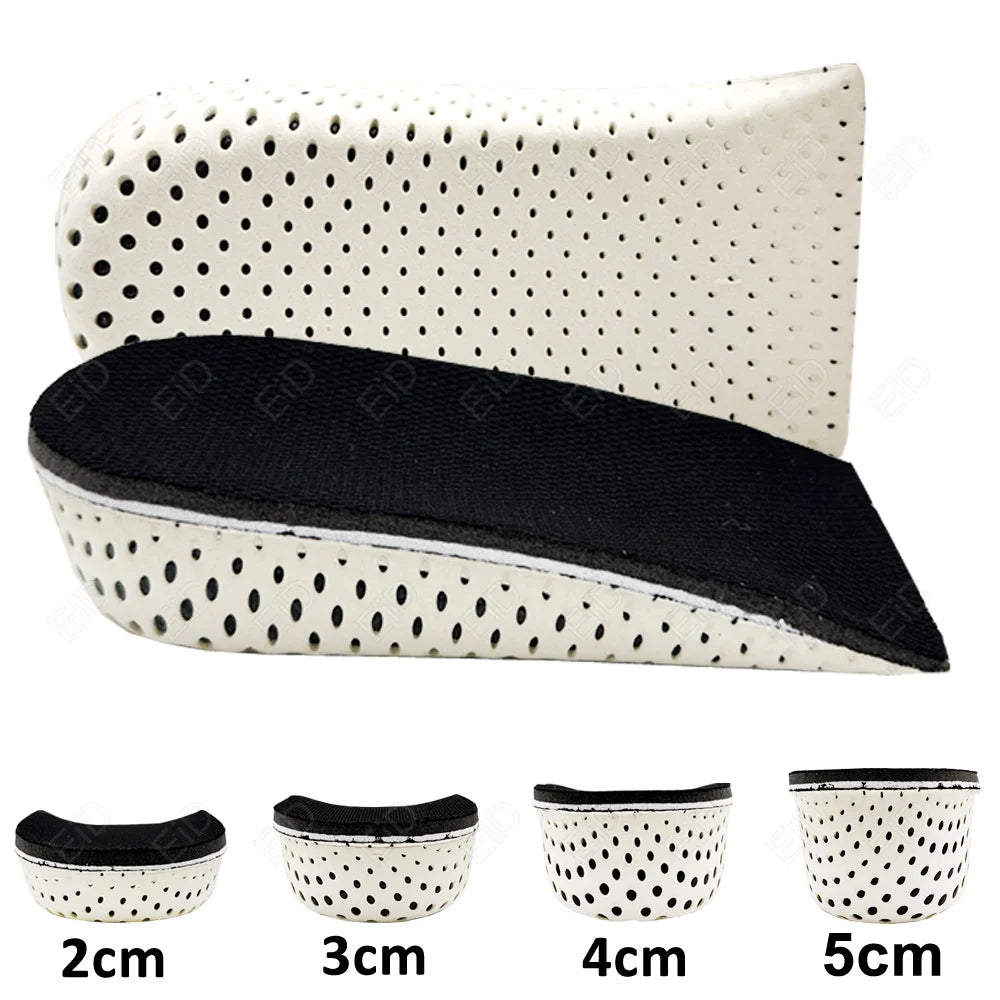 Height Increase Half Shoe Insoles Heel Insert Sports Shoes Pad Cushion Arch Support Unisex 2-5 CM Invisible Heighten Sole Insole