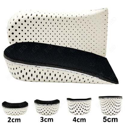 Height Increase Half Shoe Insoles Heel Insert Sports Shoes Pad Cushion Arch Support Unisex 2-5 CM Invisible Heighten Sole Insole
