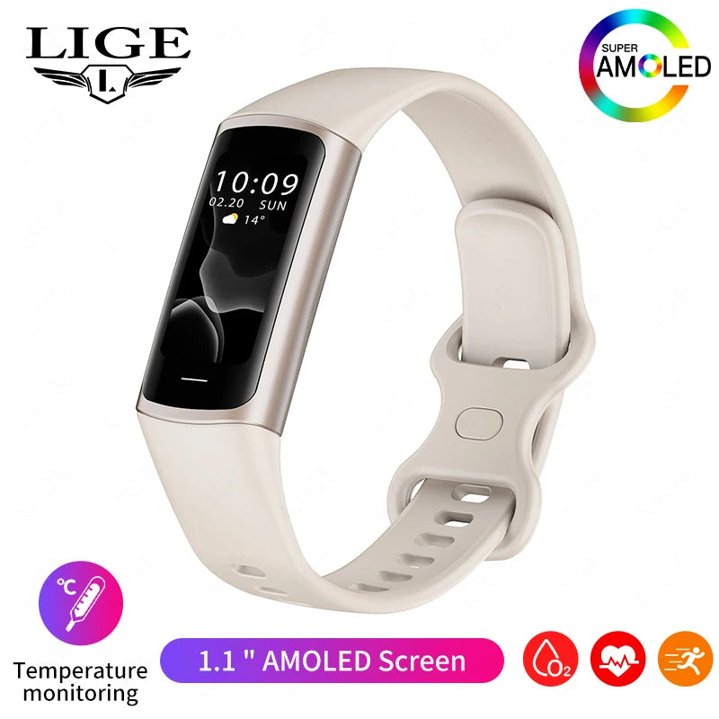 LIGE Sport Smart Bracelet Fitness Tracker For Man Women Band Waterproof Connected Phone Tracker Men Smart Watch For Android ios