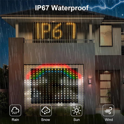 Smart Curtain Lights, 400 LED USB Curtain String Lights with App Remote Control,DIY for Backdrop Birthday Mother's day Gift