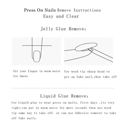 Handmade Fake Nails Press On With Glue Custom Designed Full Cover Cute Girl's Manicuree Wearable Nails Art XS S M Finger CN006