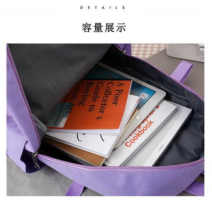 New Large-Capacity Primary School Junior High School Students Shoulders Backpack High School Five Sets of Multi-Compartment Fash