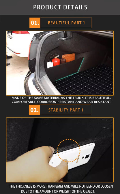 Auto Accessories For Audi A3 8Y 2021~2025 2022 2023 Car Upgrade Organizer Trunk Side Partition Trunk Interior Storage Box Parts