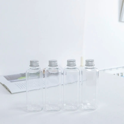100ml Rectangle Bottles Travel Kit Refillable PET Plastic Square Portable Jar With Aluminium Screw Cap Leakage Proof Healthy
