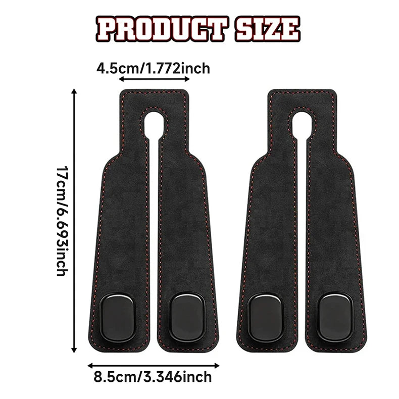 Universal Car Seat Headrest Hook 2 in 1 Soft Leather Car Seat Back ABS Hook for Purse Bag Backpack Double Hook Car Seat Hanger