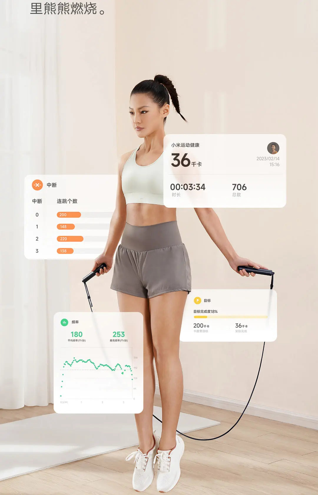 Mijia Smart Skipping Jump Rope Digital Counter with App Adjustable Calorie Calculation Sport Fitness Exercise Lose Weight