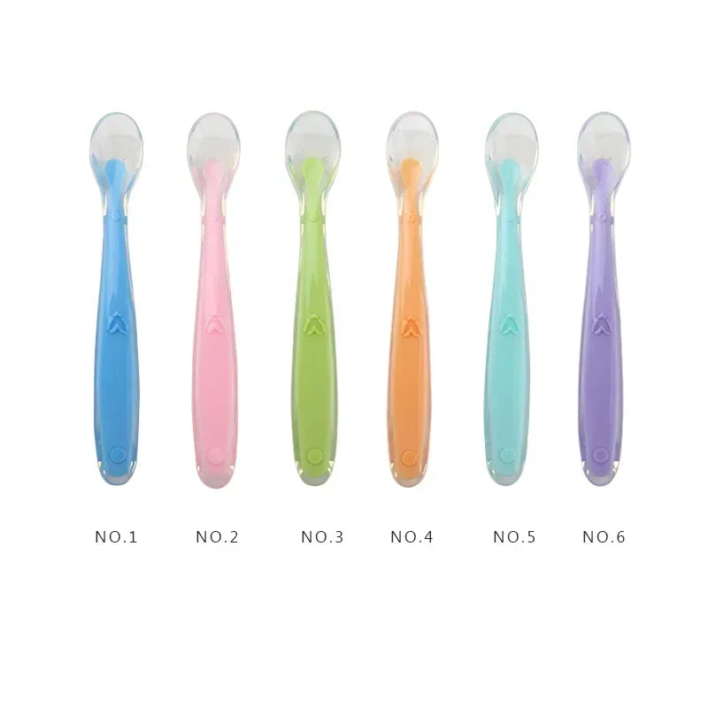 New style Baby Silicone Spoon Medical-Grade Liquid Silicone + Ultra-Soft Tip Safe Feeding For Water/Cereal/Puree