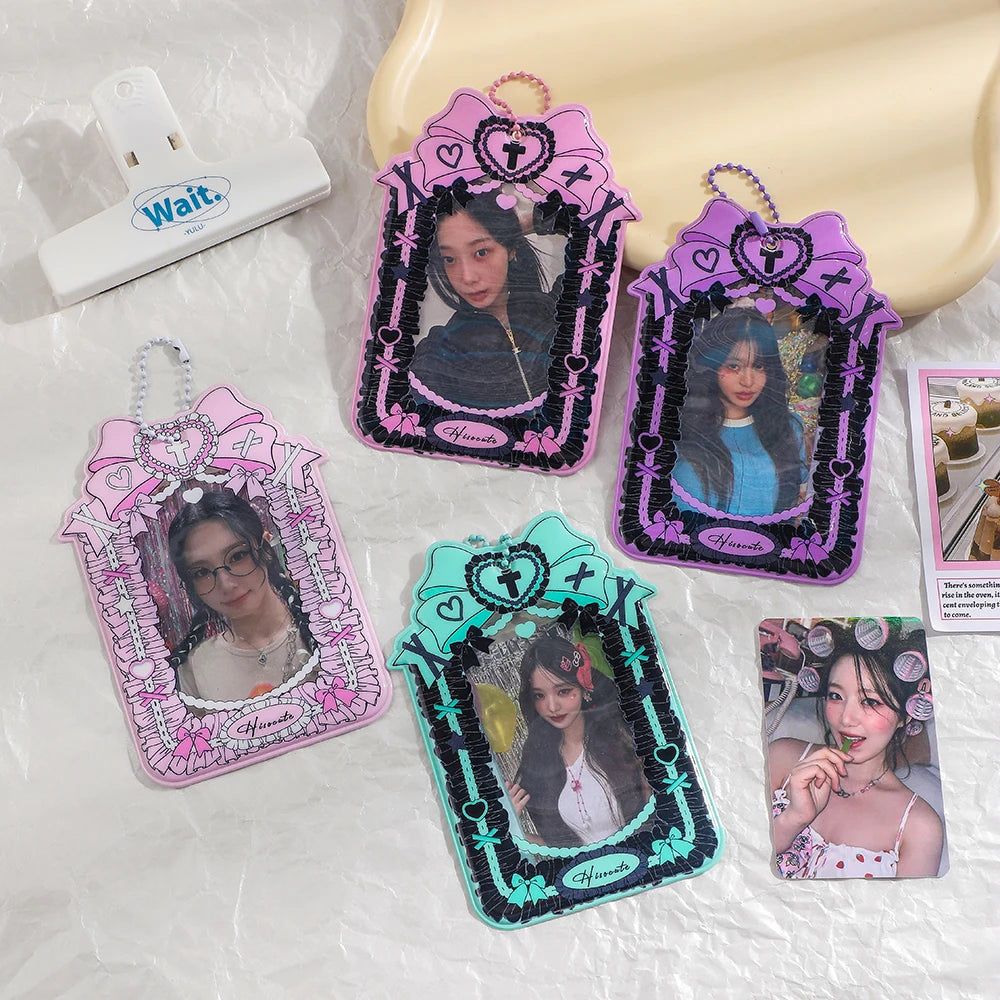 Cake Lace Kpop Photocard Holders Sweet Girls 3Inch Card Holder Sleeves Kawaii Stationary