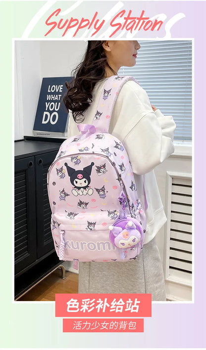 New style trendy student schoolbag cartoon print cute large capacity backpack fashionable middle school student backpack