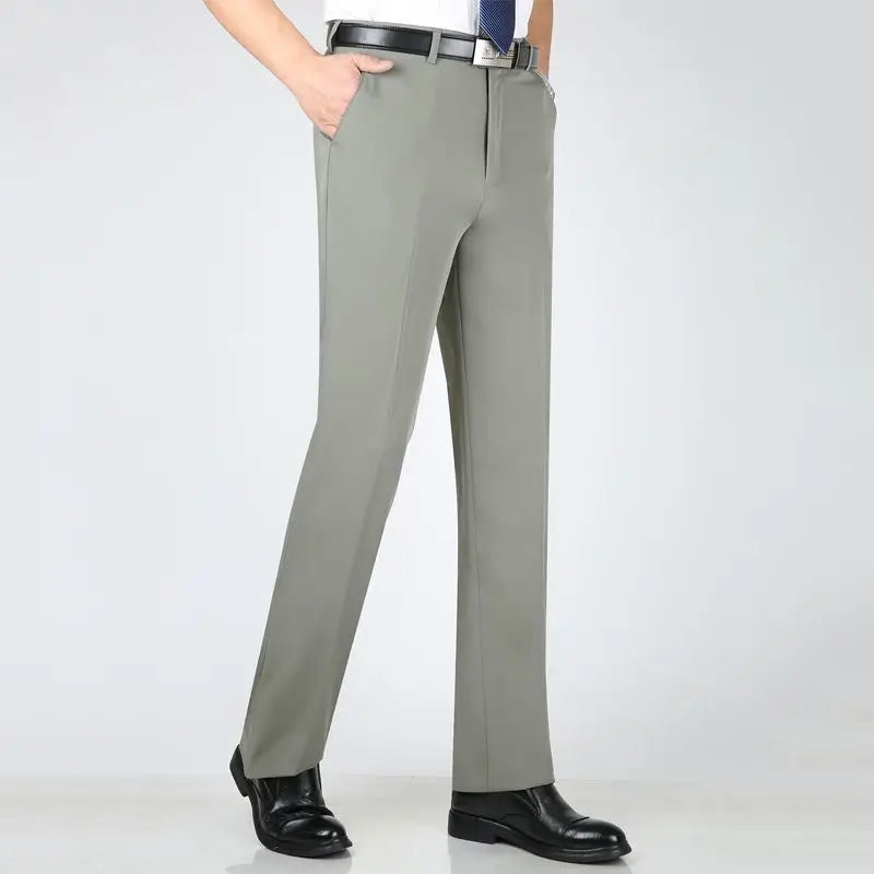 Work Man Suits Pants High Waist Baggy Office Trousers for Men Fluid Draped Wear Anti-wrinkle Chinese Homme Fabric Summer 2024 Up