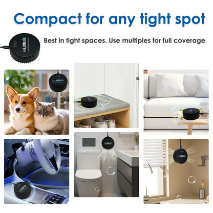 Smart Air Purifier/Deodorizer-USB-Powered Air Cleaner with Dual-core chip, Low Noise Operation for Smalller Spaces