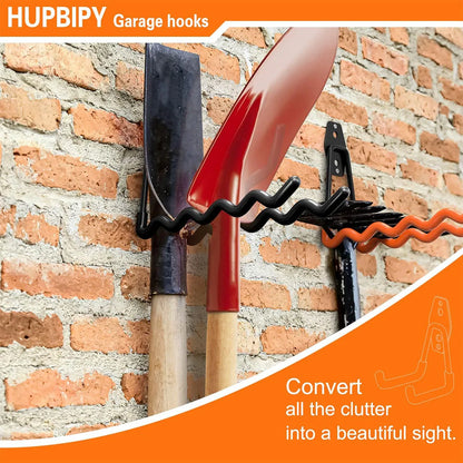 Garage Storage Utility Hooks,Garage Garden Tool Organizer,Hanging Utility Wall Mount Hooks,Heavy Duty Tool Storage Organizer