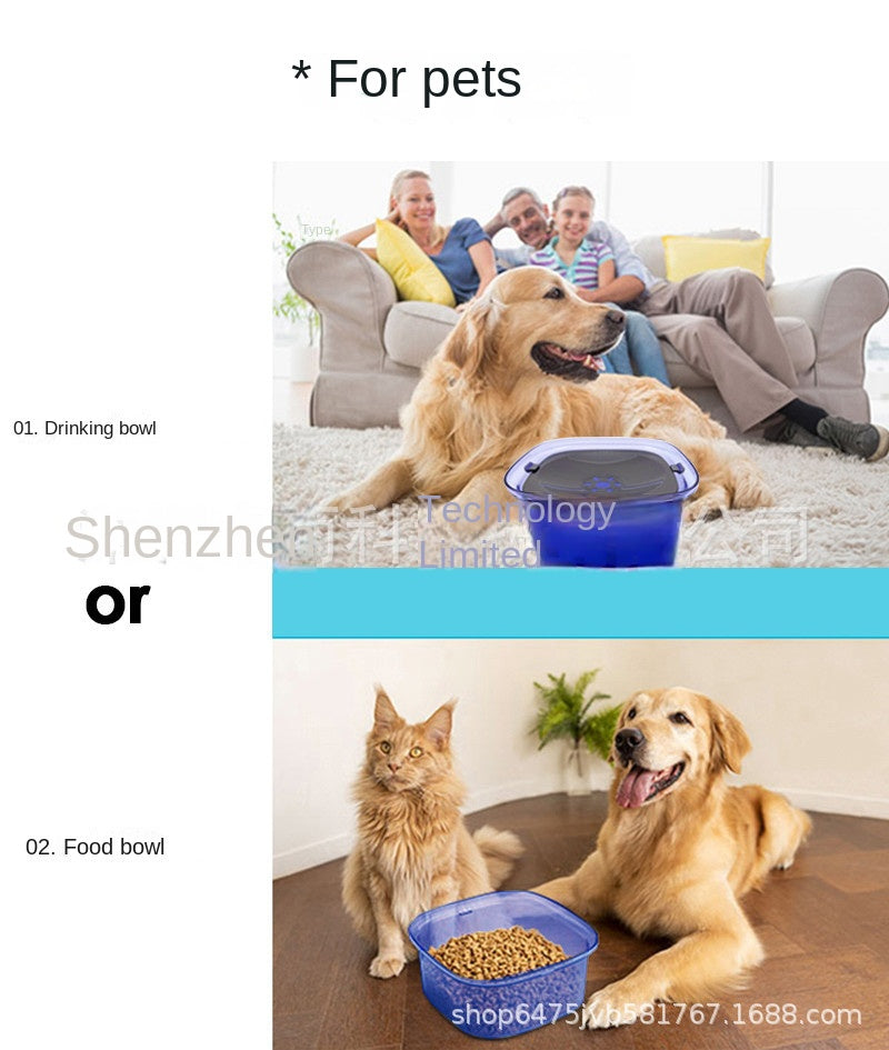 Pet Supplies Cat Water Bowl Dog Drinking Bowl Pet Floating Cat Bowl Splash-proof  Transparent Large Capacity 2L Water Dispenser