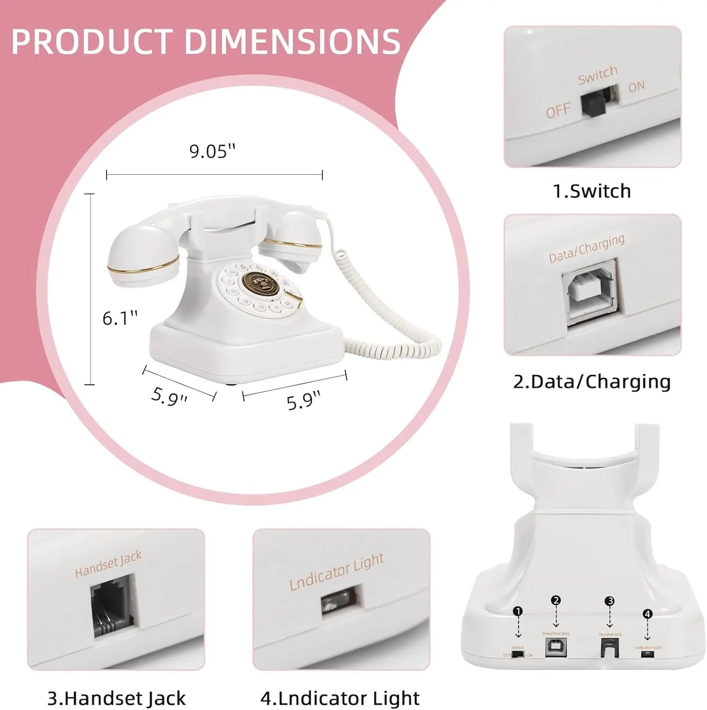 Wedding Audio Phone Guestbook Banquet Guests Voice Sign-In Phone Party Audio Blessing Message Phone Audio Book Phone