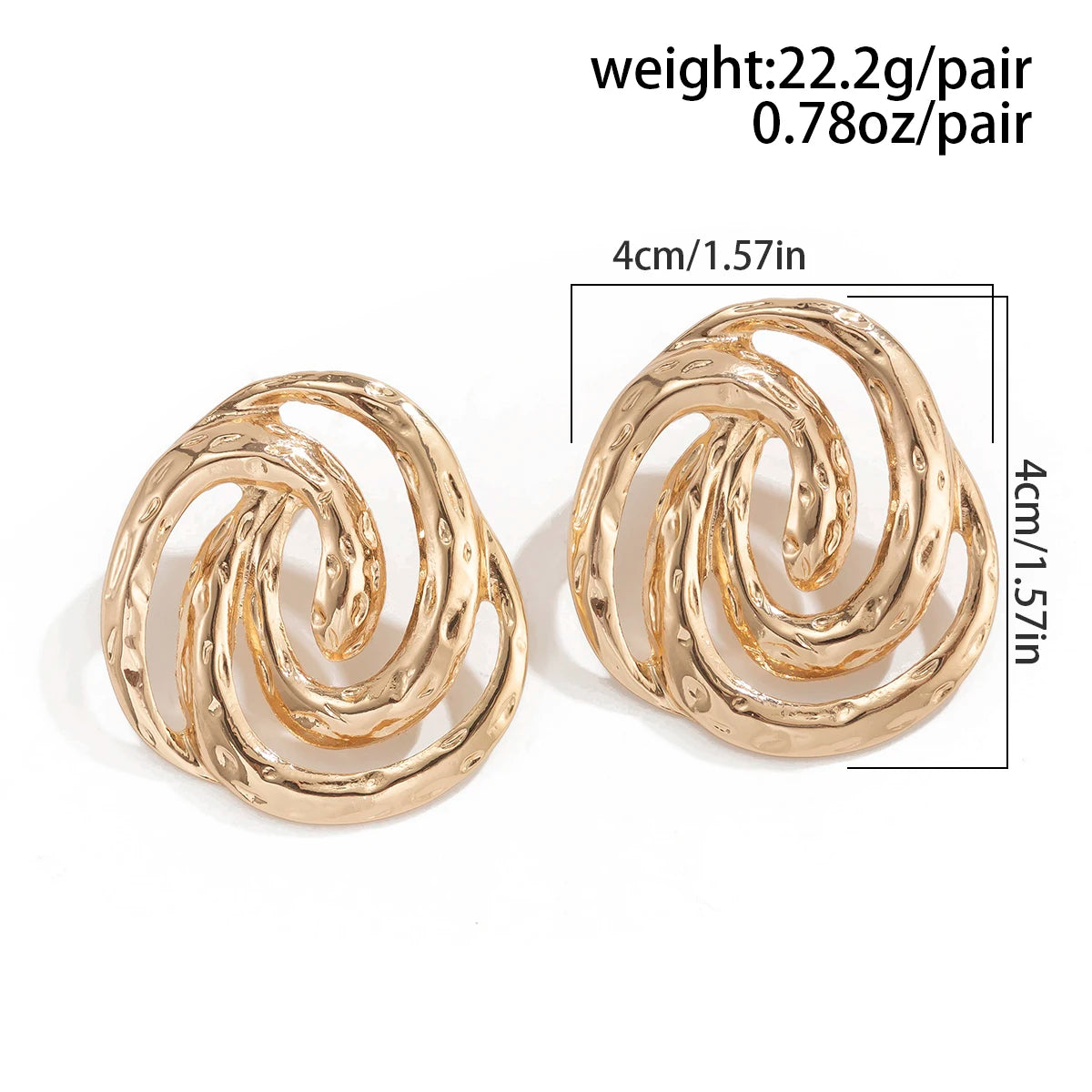 Ingemark Unique Punk Hollow Geometric Spiral Circle Stud Earrings for Women Girls Fashion Retro Piercing Earring Party Jewelry