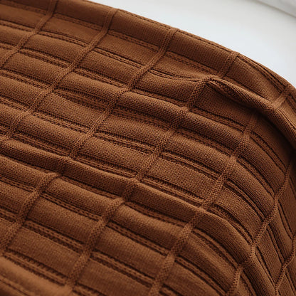 American-Style Thickened Knitted Wool Cover Blanket Solid Color Simple Bed End Towel Blanket Multifunctional Decorative Blankets