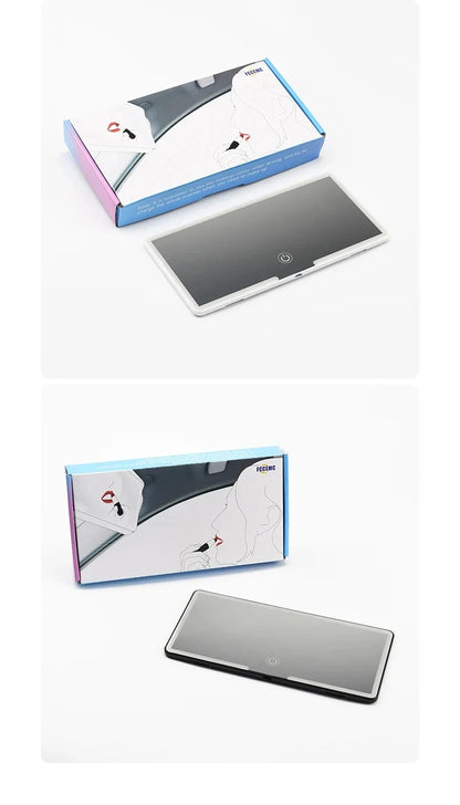 Car interior mirror, sun visor, LED high-definition makeup mirror, 3-mode touch screen adjustment,USBcharging,car makeup mirror