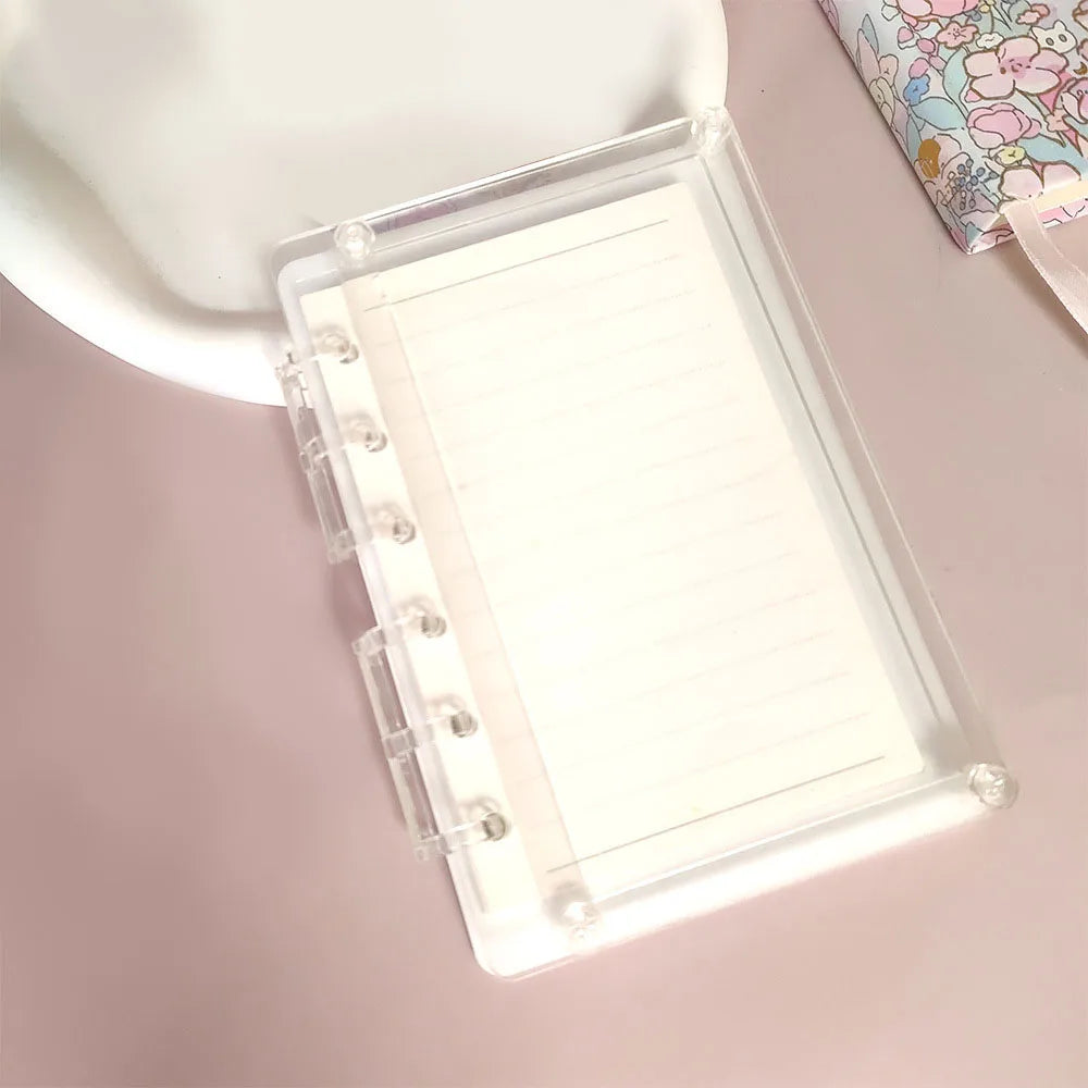 Transparent And Visible Acrylic Notebook Diy Creative Stationery A7/A5 Notebook Quicksand Loose Leaf Notebooks Students Supplies
