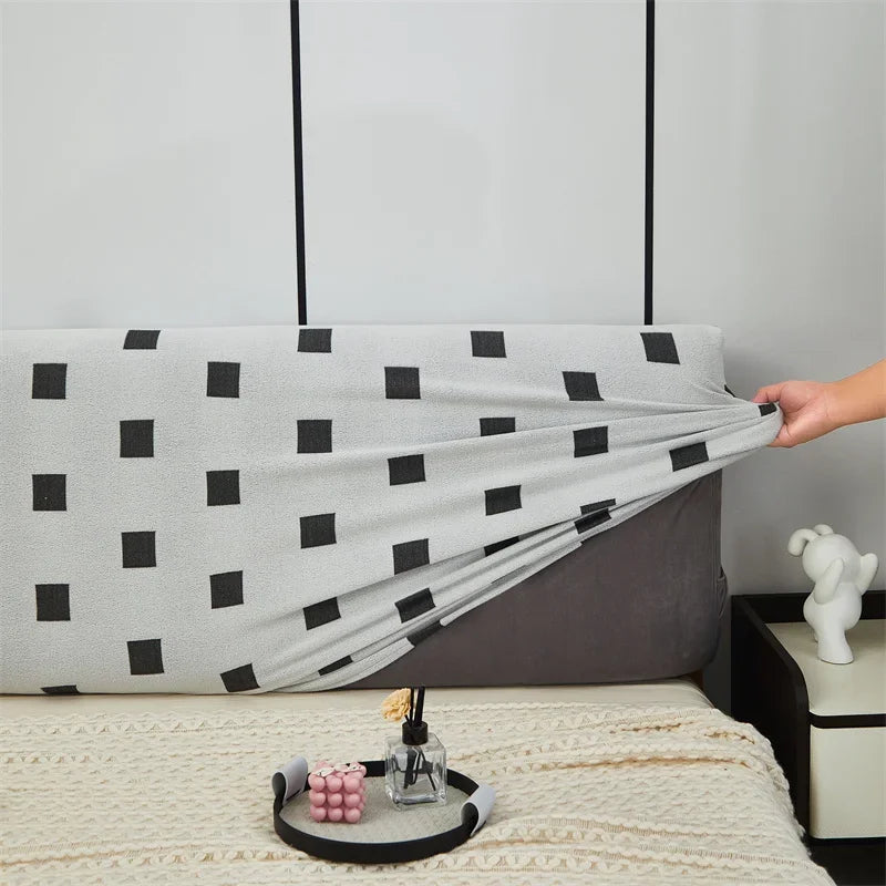 Headboard Bedhead Cover Dust Cover Double Bed Covers Durable Bed Back Protection Elastic All-inclusive Bedhead Cover Home Decor