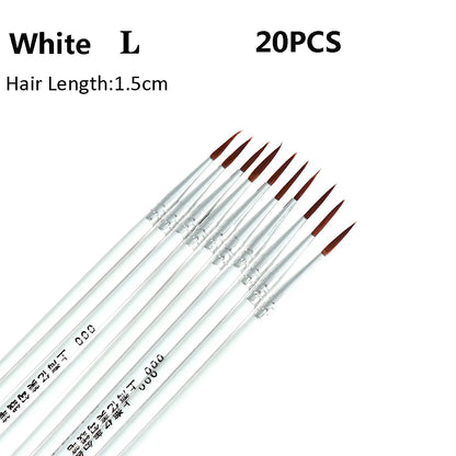 10/20pcs Art Supplies Nylon Hand Painted Drawing Hook Line Pen Paint Painting Brush