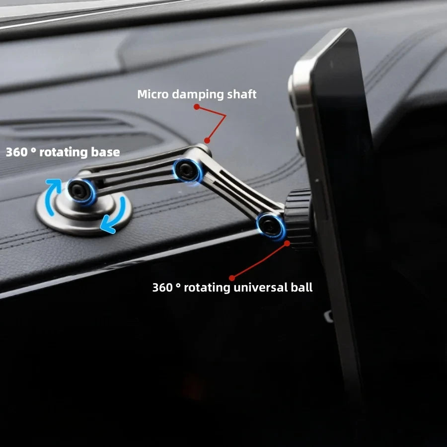 Magnetic Car Phone Stand - Scalable, 360 ° Rotating Foldable, Compatible with All Phones, Suitable for All Scenarios