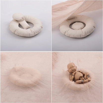 Newborn Photography Props Creativity Donut Posing Pillows Cushion Crescent Basket Filling Pillow Baby Photoshoot Accessories