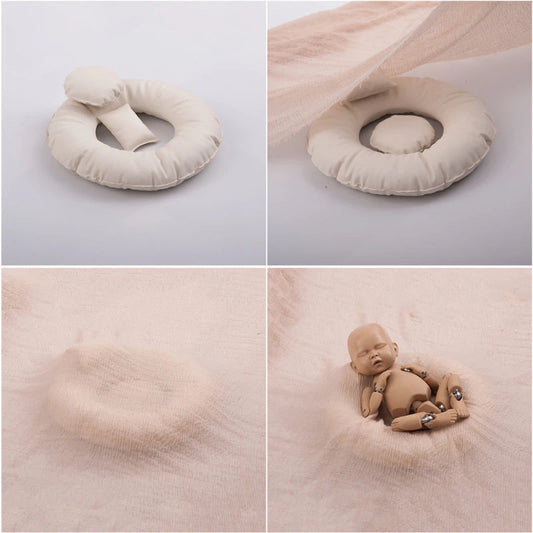 Newborn Photography Props Creativity Donut Posing Pillows Cushion Crescent Basket Filling Pillow Baby Photoshoot Accessories