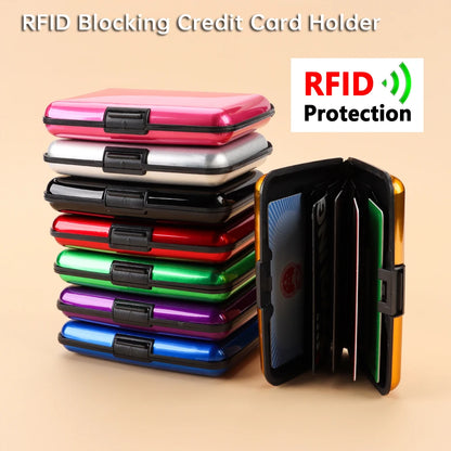 Aluminum Anti-Theft Wallets RFID Blocking Credit Card Holder RFID Wallet Metal Waterproof ID Card Case Coin Purse For Men Women