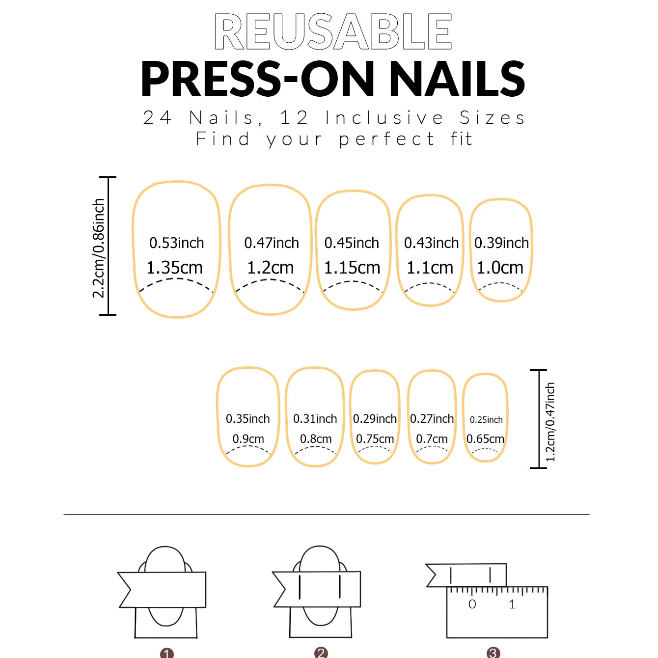 ARTAUG 24pcs Medium Press On Nails Square Black High Saturation Nail Charms Press On Nails Cover Fake Nail Set