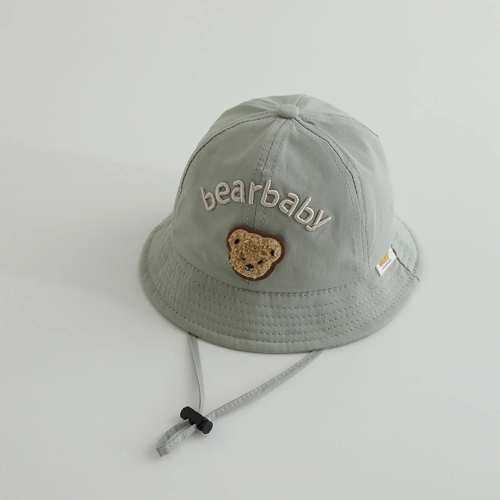 Cute Bear Baby Bucket Hats Korean Boy Girl Summer Uv Protection Fisherman Caps Kids Outdoor Sunshade Panama Basin Caps