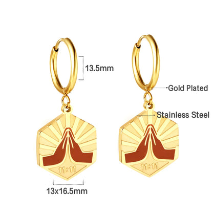 LUXUSTEEL Golden Heart style Women's Hoop Earrings Stainless Steel Female Earring Flower Star Drop Ear ring Jewelry Gifts