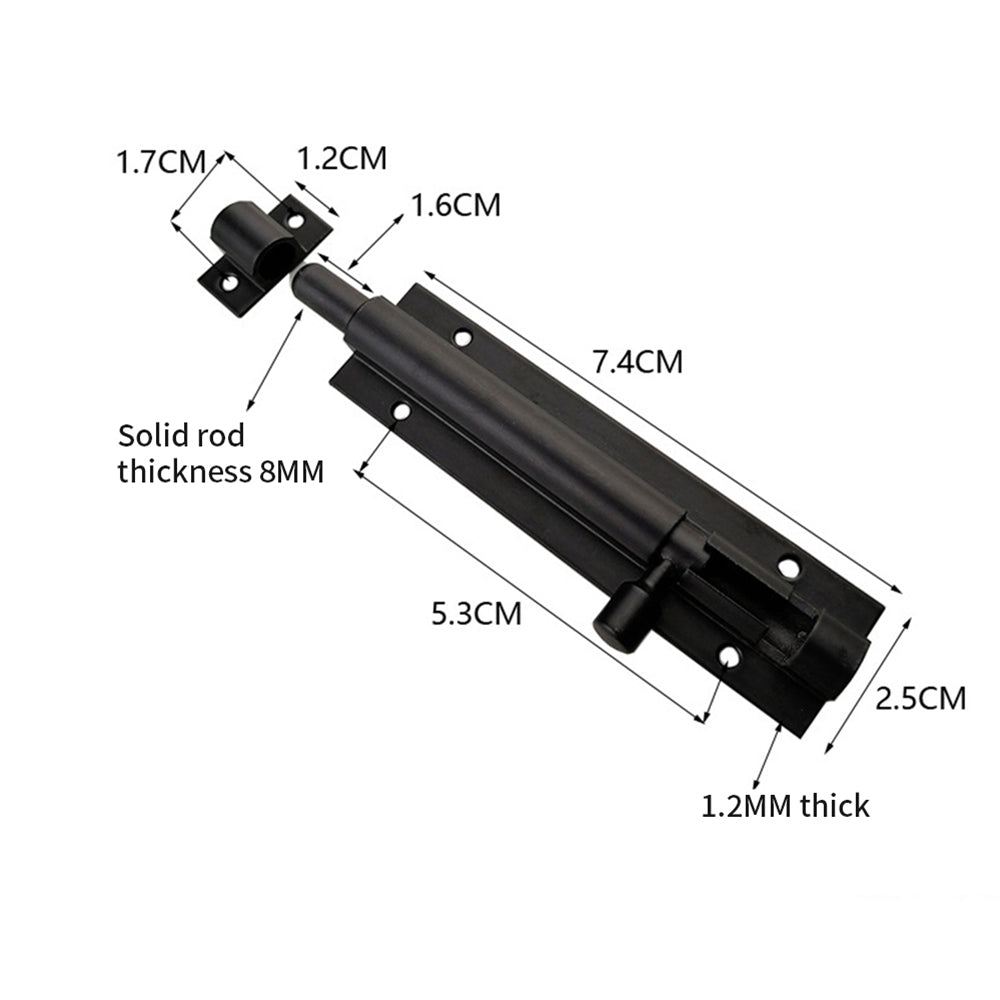 Black Door Lock Barrel Aluminum Alloy Door Lock Latch for Home Hardware Gate Safety Door Bolt Tower Window Catch Lock Silver