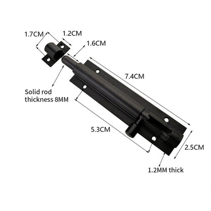 Black Door Lock Barrel Aluminum Alloy Door Lock Latch for Home Hardware Gate Safety Door Bolt Tower Window Catch Lock Silver