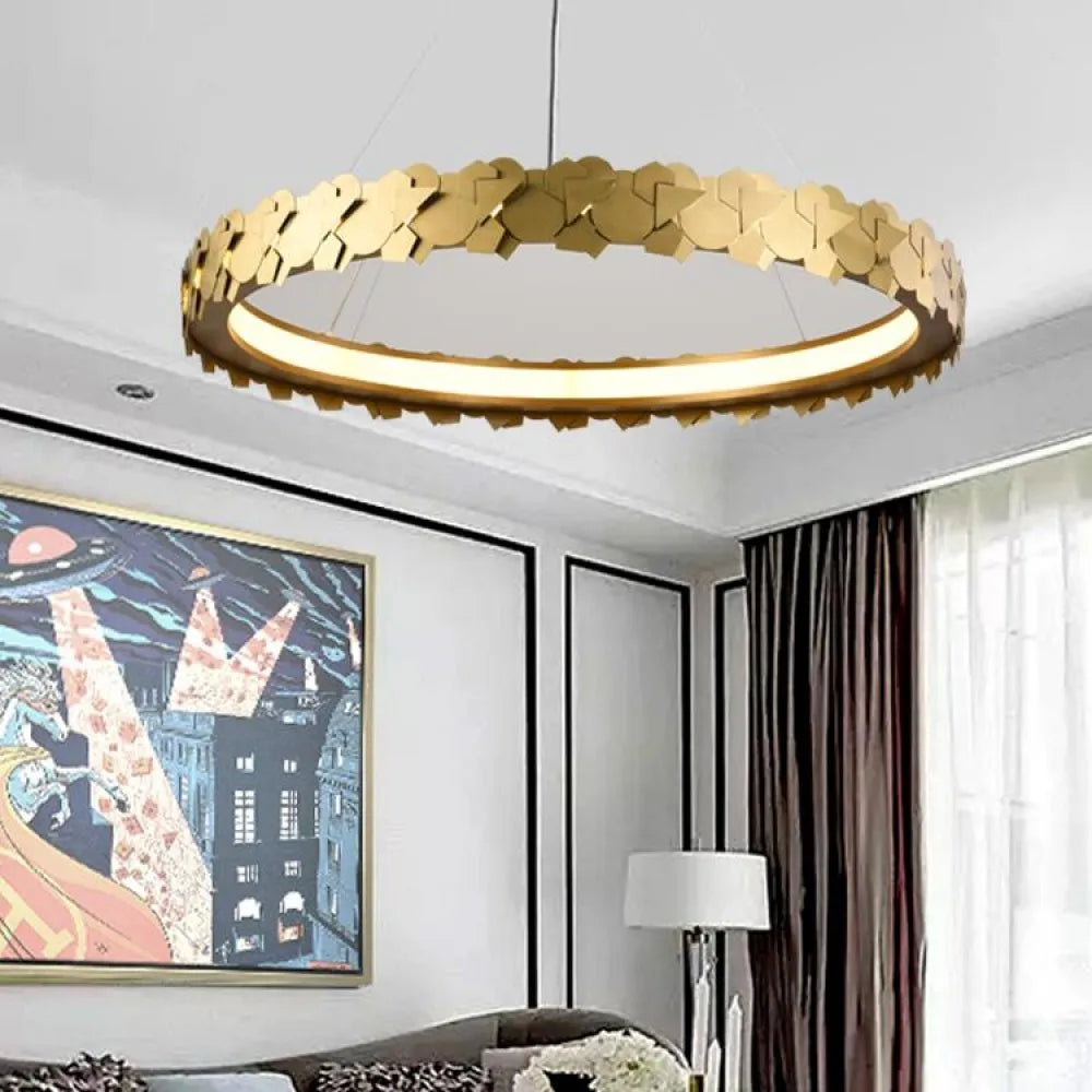 Contemporary Art Decorative Reading Room Pendant Lamp LED Gold Brass Pendant Chandelier Indoor Lighting Decoration