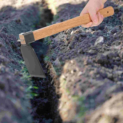 Iron Gardening Cultivator Manual Wooden Handle Agriculture Hoe Vegetable Farming Tool Weeding Hoe