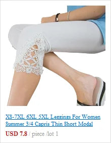 Solid Colorful Leggings For Women 7xl 6XL 5XL Large Size Modal Cotton Tight Pants Grey Black White Pink Blue Purple 5XL 4XL Lady