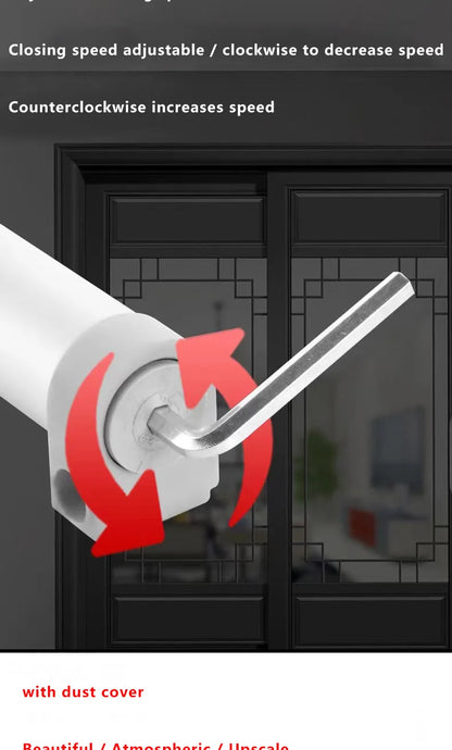 Sliding Door Buffer Automatic Door Closer Aluminum Alloy Wooden Door Screen Window Door Pneumatic Household Door Closer 80kg