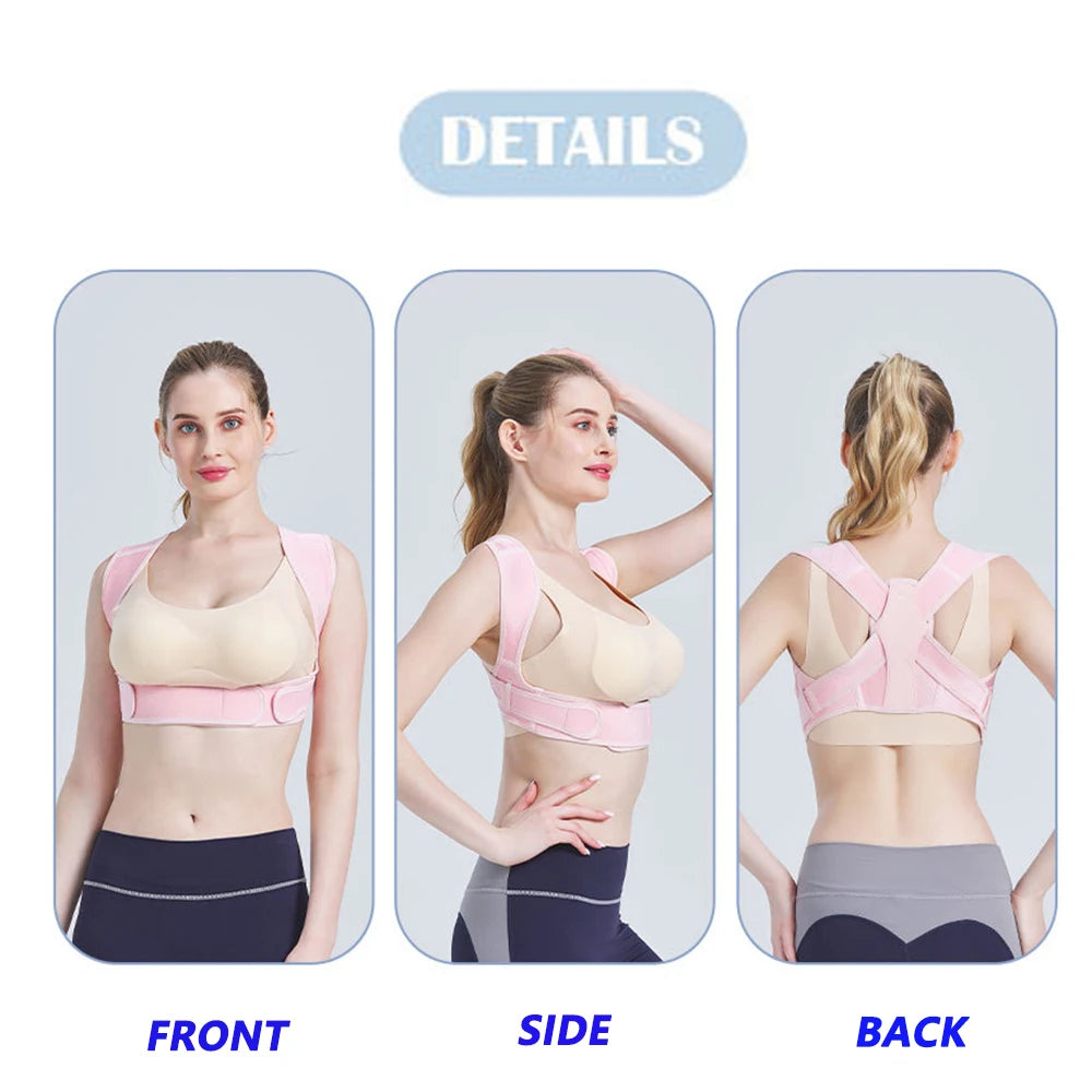 1 Pc Back Support Strap Corrector - Suitable For Female Male Scoliosis And Hunchback Pain And Adjustable Posture Training Device