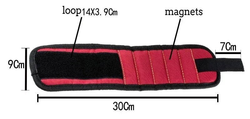 Magnetic Wristband Five Rows of Ten Magnets for Holding Screws,Drilling Bits,Nails,Wrist Tool Holder Belts with Strong Magnets