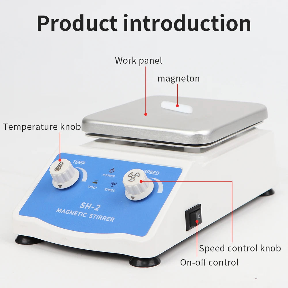 Magnetic Stirrer With Heating Digital Display Thermostatic Stirrer Laboratory Hot Plate Magnetic Mixer 2L 1600rpm Adjustable