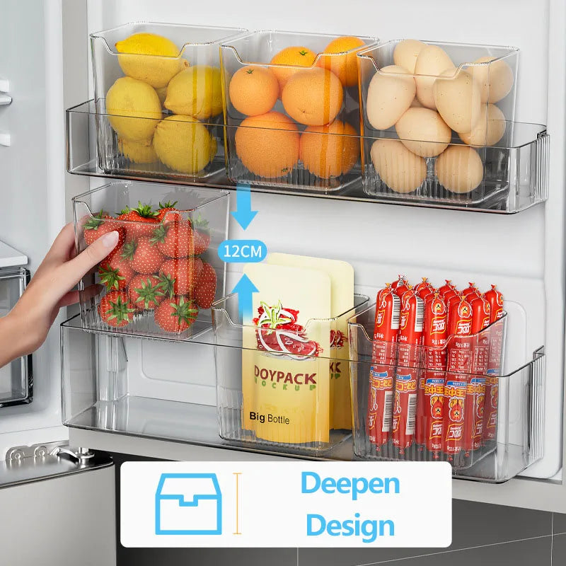 1Pc Fridge Side Door Storage Box - Kitchen Refrigerator Organizer for Vegetables Fruits Eggs - Household Food Fresh Container