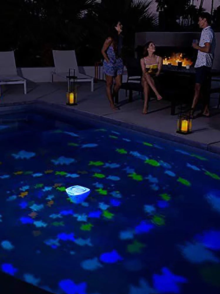 Colorful Underwater Lights Fish Pattern Fountain Projector Light 4 Colors Battery Operated Pool Accessories