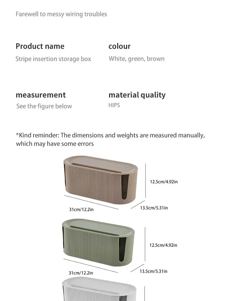 Cable Management Organizer Box for Power Strips and Cord for Power StripsTV Computer Wires Cable Hider Box for Home Office