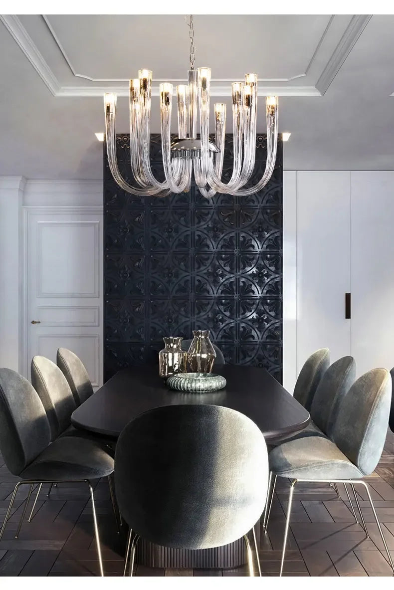 ART DECO Glass Chandelier for Living Room Bedroom Dining Room Designer Luxury LED Hanging Ligting 2024 NEW Lamp