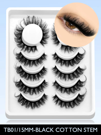 GROINNEYA Cat Eye Lashes Natural Look Mink Eyelashes Natural Look Faux Mink Wispy Soft Natural Clear Band Lashes Makeup